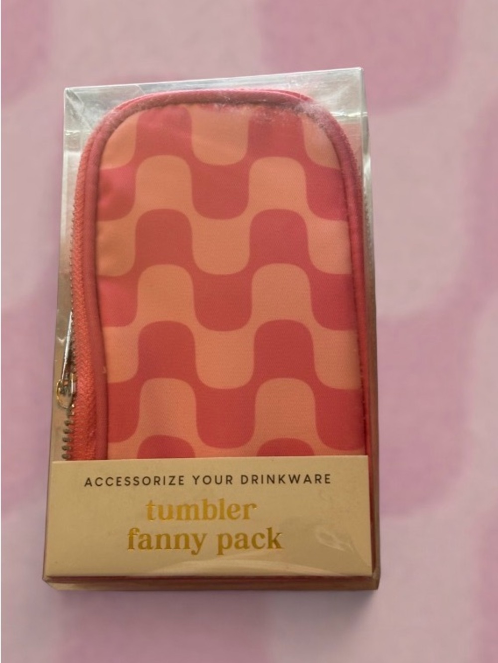 Drink Tumbler Accessory "Fanny Pack" - Retro Pink Wave